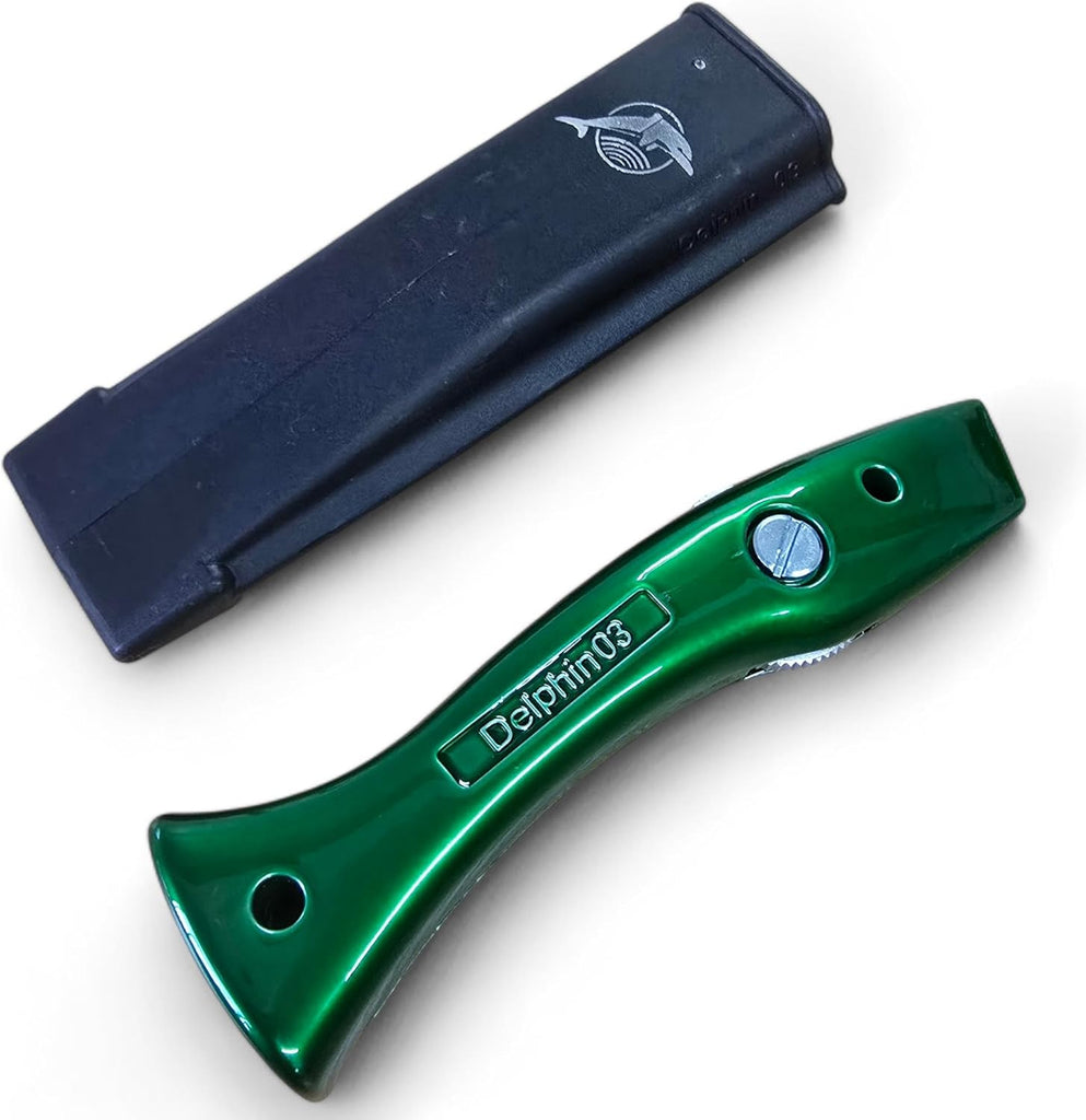 Delphin Trimming Knife Handles with Holsters - Candy Green| Professional Carpet Fitter & Crafting Tools | Free UK Delivery