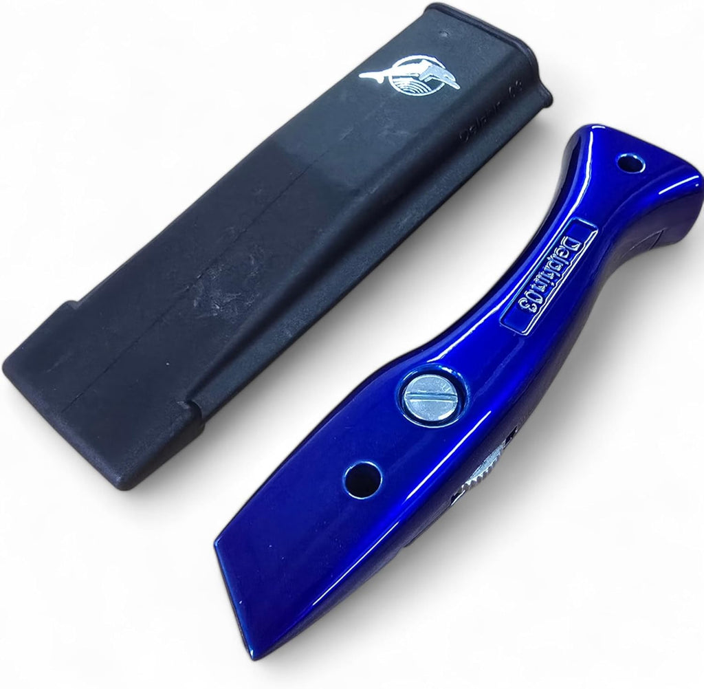 Delphin Trimming Knife Handles with Holsters - Candy Blue| Professional Carpet Fitter & Crafting Tools | Free UK Delivery