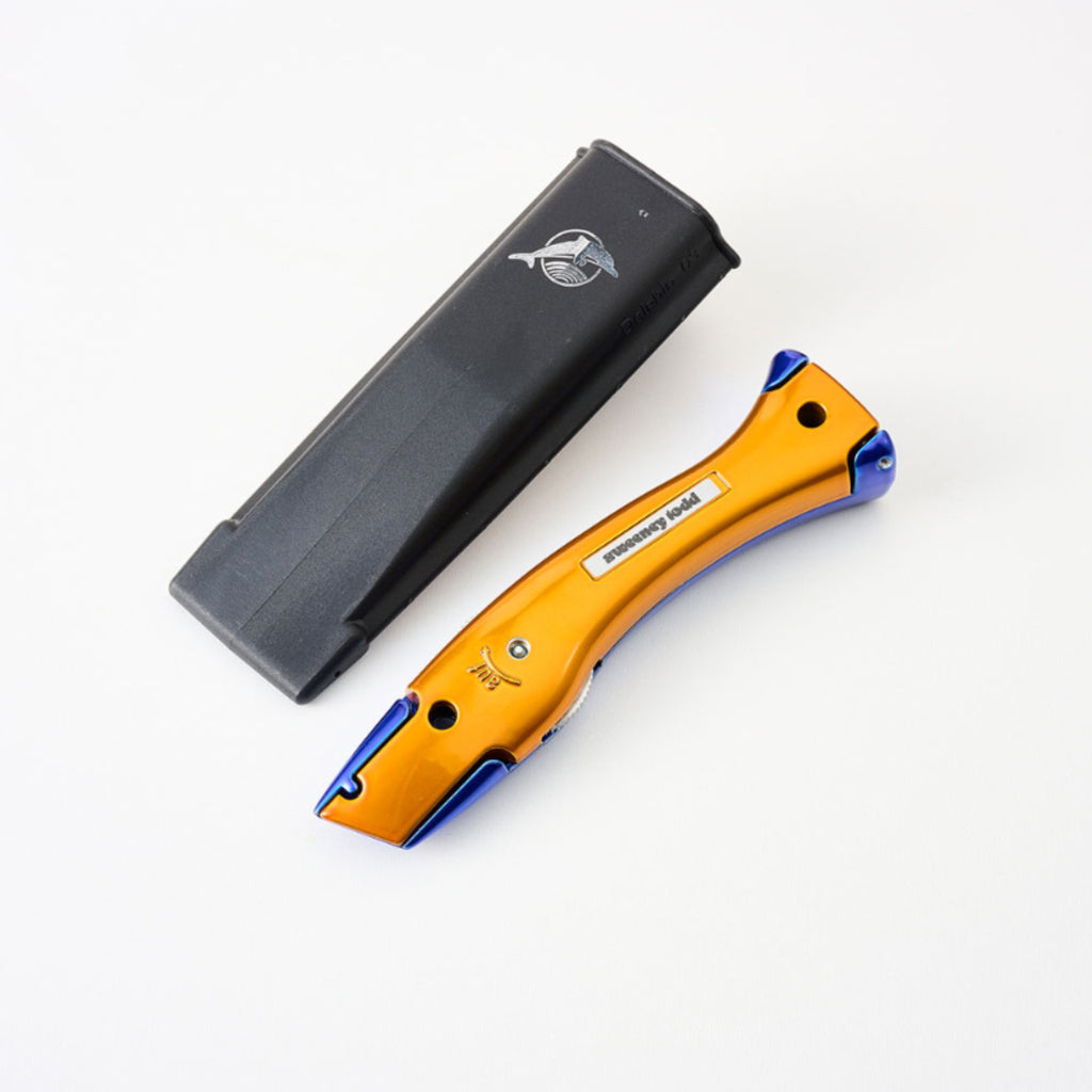 Delphin Knife 10289 with Holster – Candy Blue & Candy Orange Fixed Blade Knife | 44 Colour Options