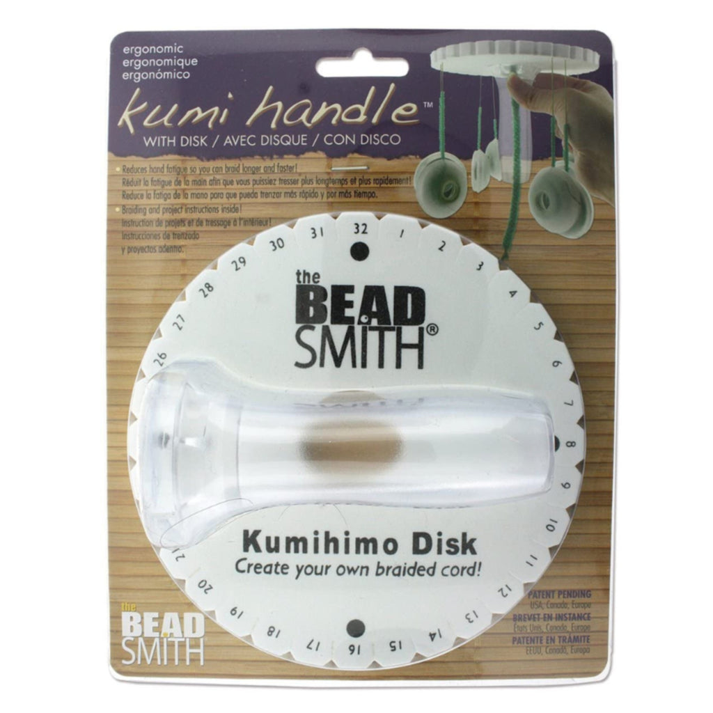 BeadSmith Round Braiding Disk with Ergonomic Kumi Handle 6" | Kumihimo Braiding Tool Set for Jewellery & Crafts