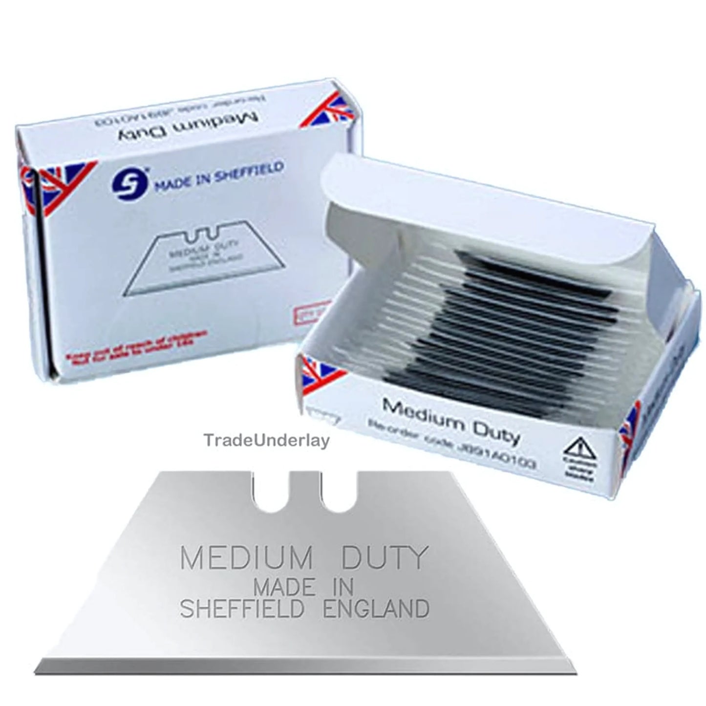 Medium Duty Carpet Cutting Blades – Pack of 100 – Precision Blades for Carpet & Flooring – Made in Sheffield, England