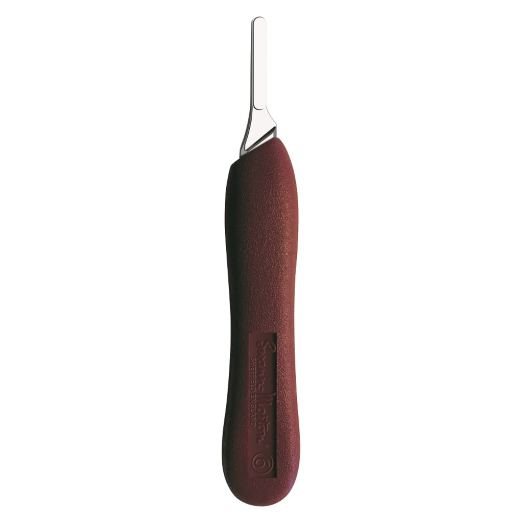 Swann-Morton Ergonomic No.6 Handle – Maroon Textured Grip Handle for No.4 Fitment Blades