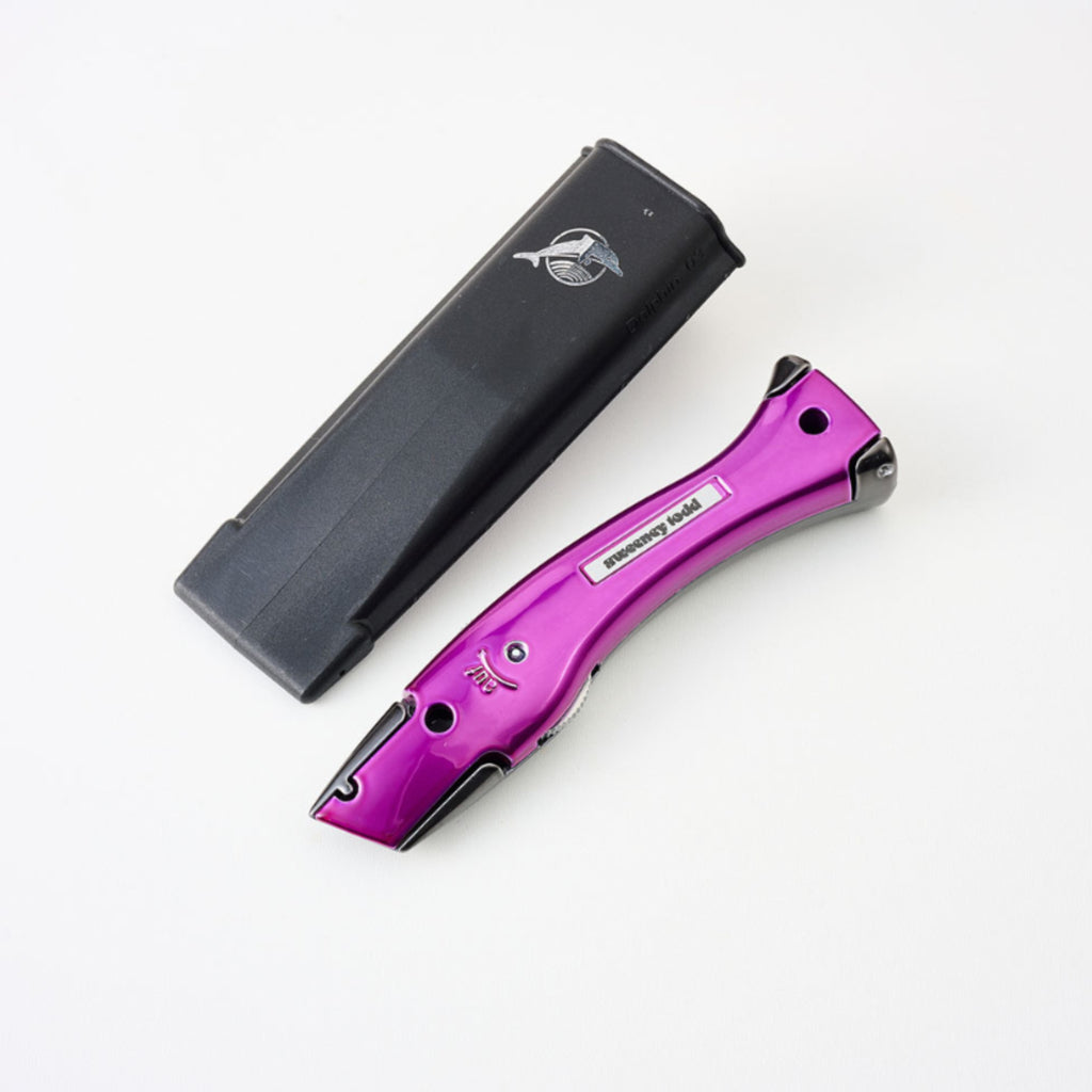 Delphin Knife 10277 with Holster – Candy Black & Candy Violet Fixed Blade Knife | 44 Colour Options