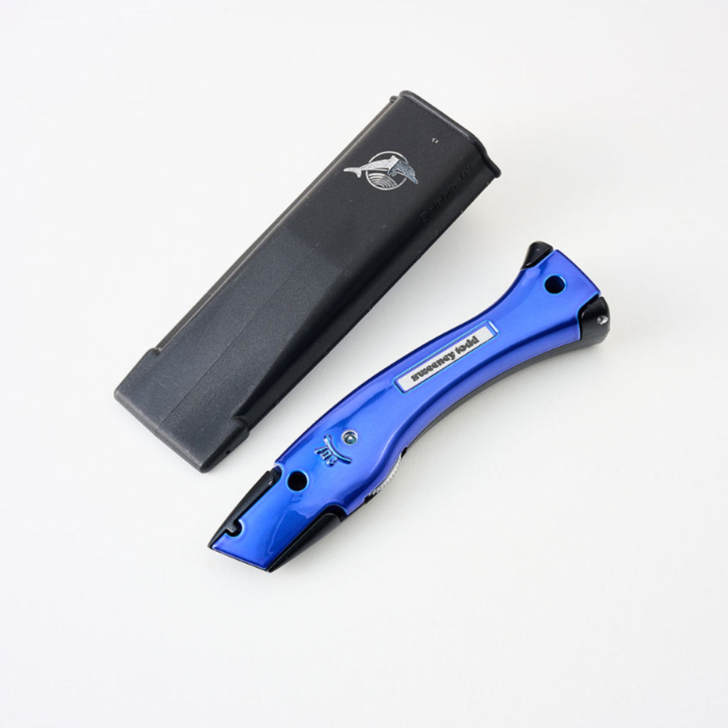 Delphin Knife 10278 with Holster – Matt Black & Candy Blue Fixed Blade Knife | 44 Colour Options