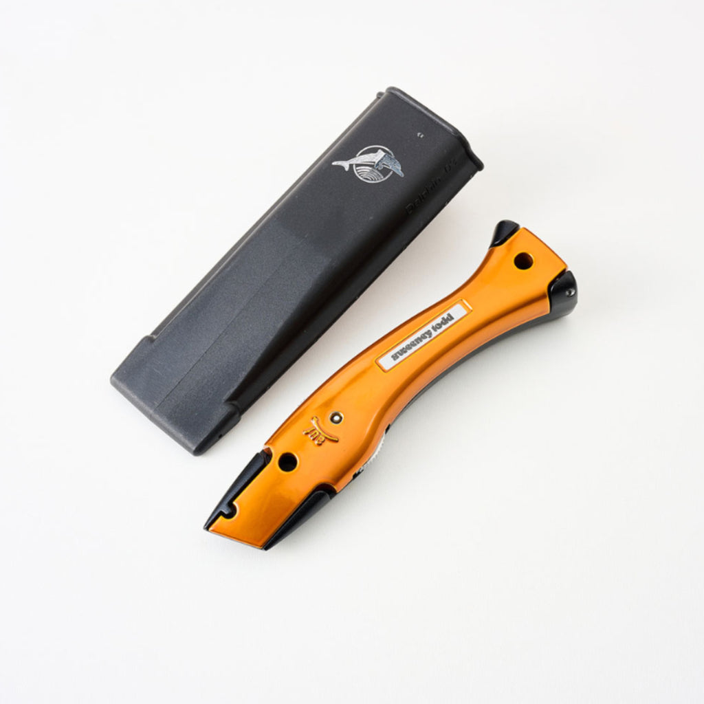 Delphin Knife 10281 with Holster – Matt Black & Candy Orange Fixed Blade Knife | 44 Colour Options