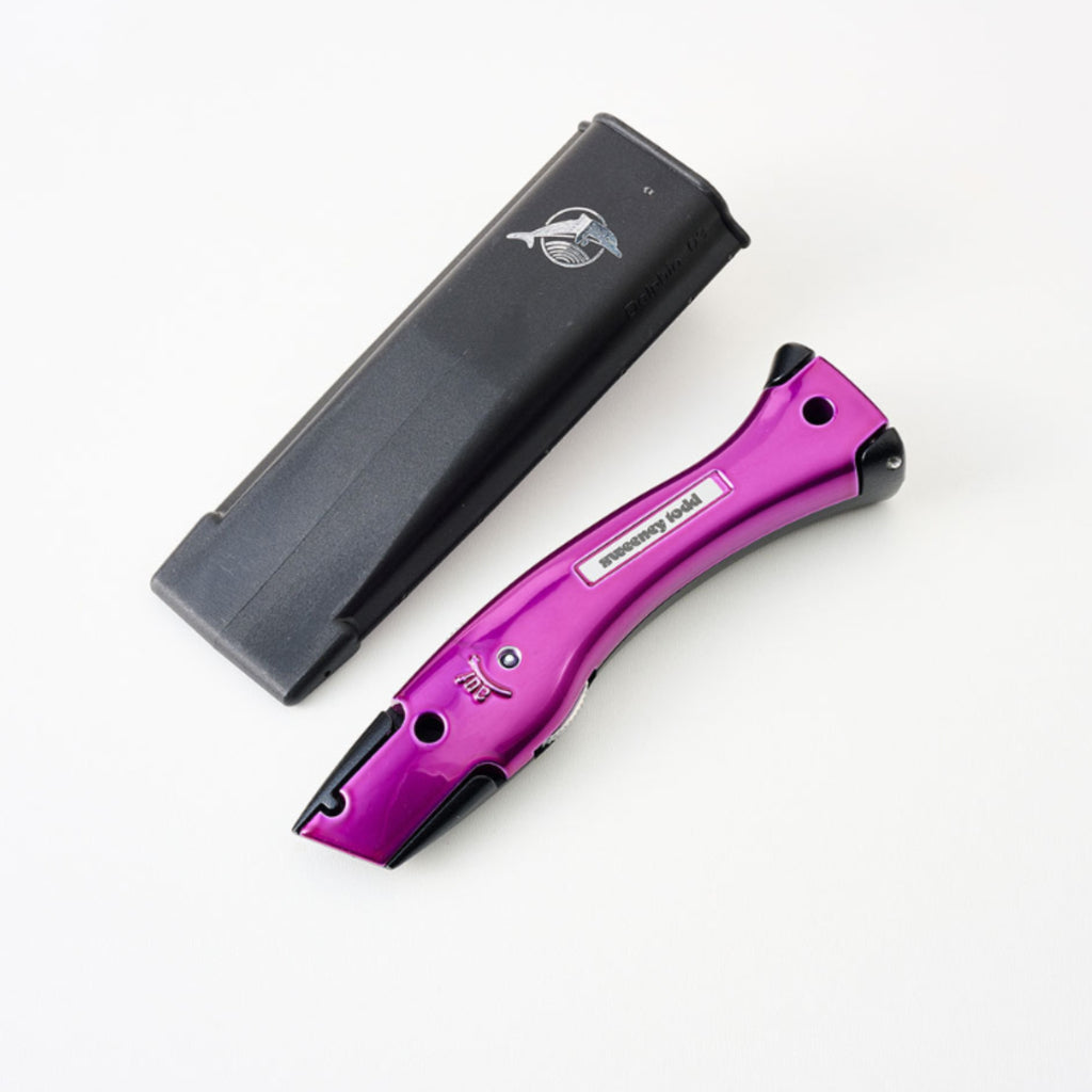 Delphin Knife 10284 with Holster – Matt Black & Candy Violet Fixed Blade Knife | 44 Colour Options