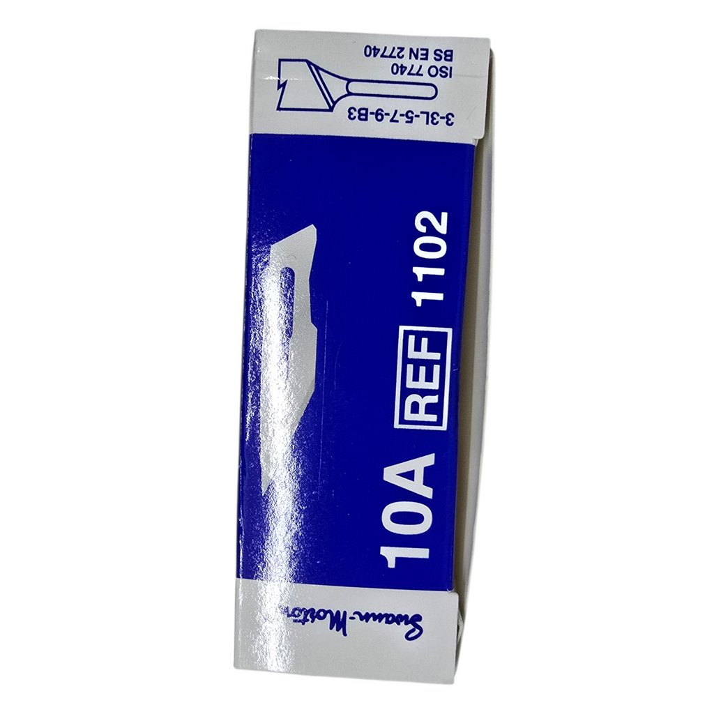 100 x Swann Morton Non Sterile Blades No.10A Carbon Steel  – Craft, Arts, Model Making, Card Design