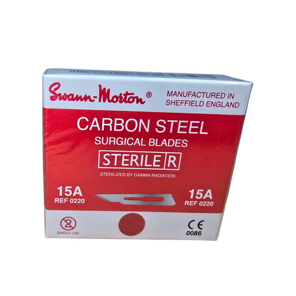 Swann Morton Surgical Scalpel Blade No.15A Sterile Surgical Blades (Pack of 100)