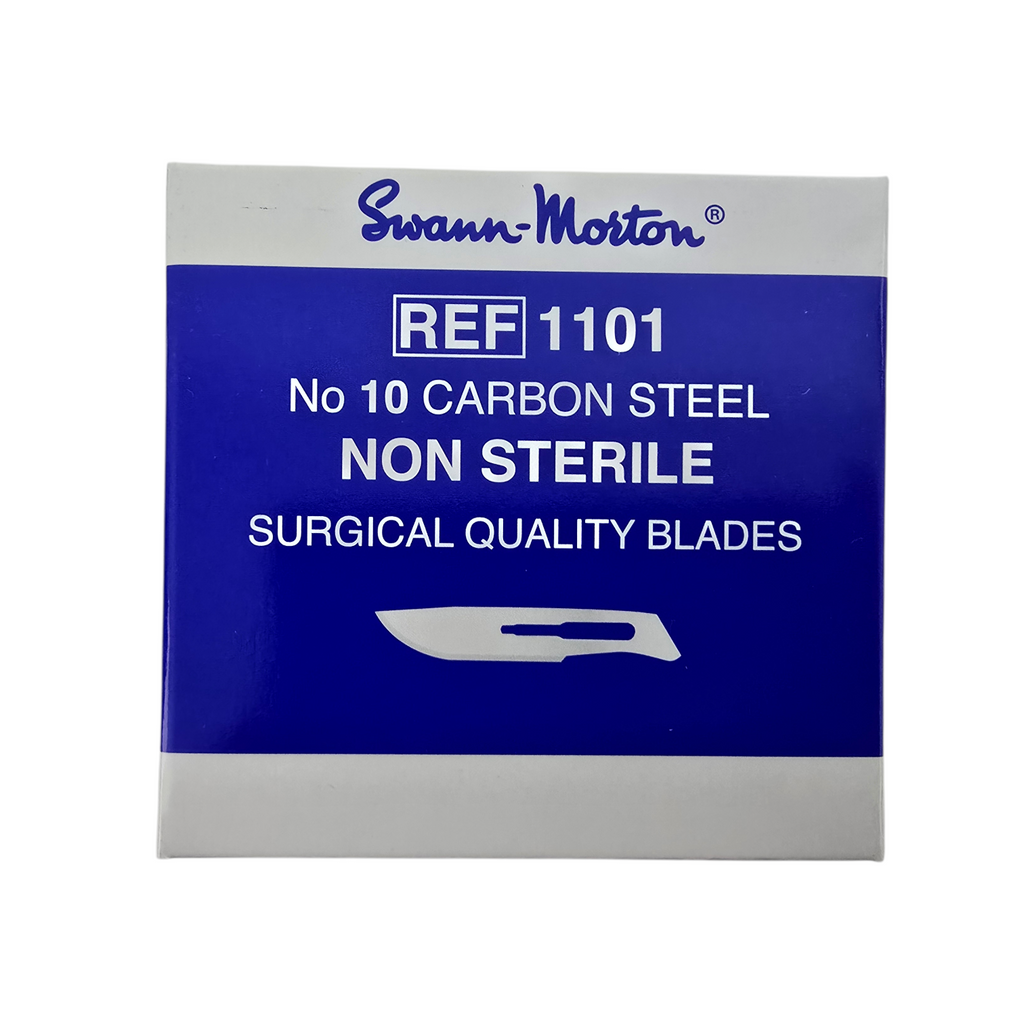 100 x Swann Morton Non Sterile Blades No.10 Carbon Steel  – Craft, Arts, Model Making, Card Design