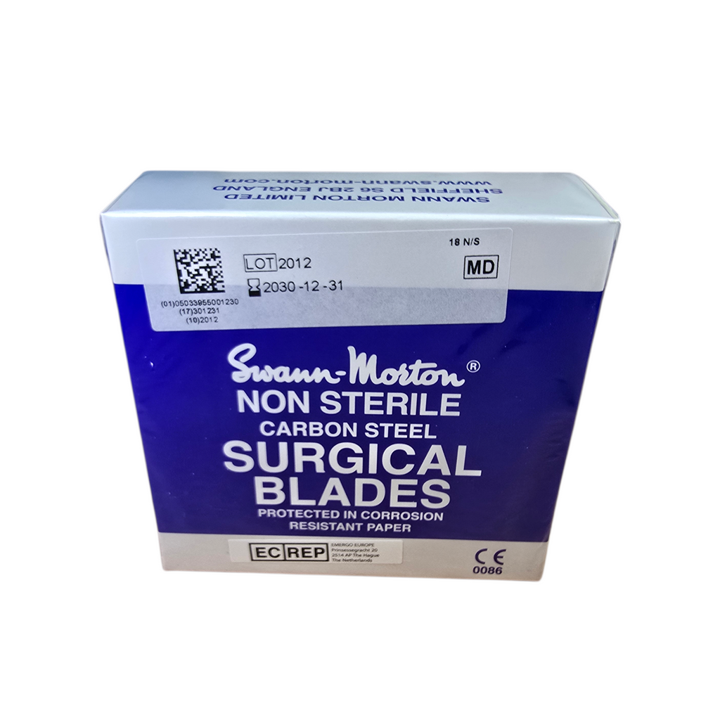 Swann Morton Non Sterile Surgical Scalpel Blade No.18– Non-Sterile (Pack of 100)