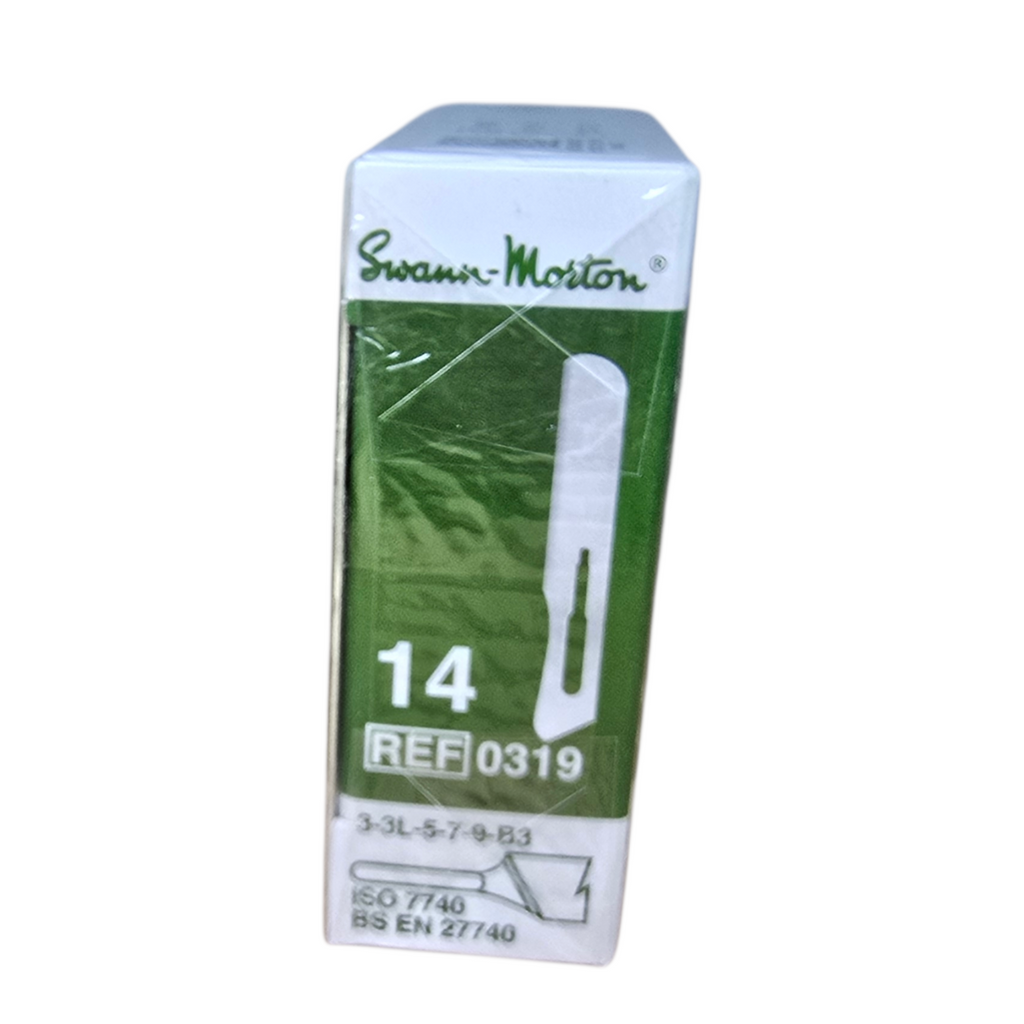 Swann Morton Surgical Scalpel Blade No.14 Sterile Blades (Pack of 100)