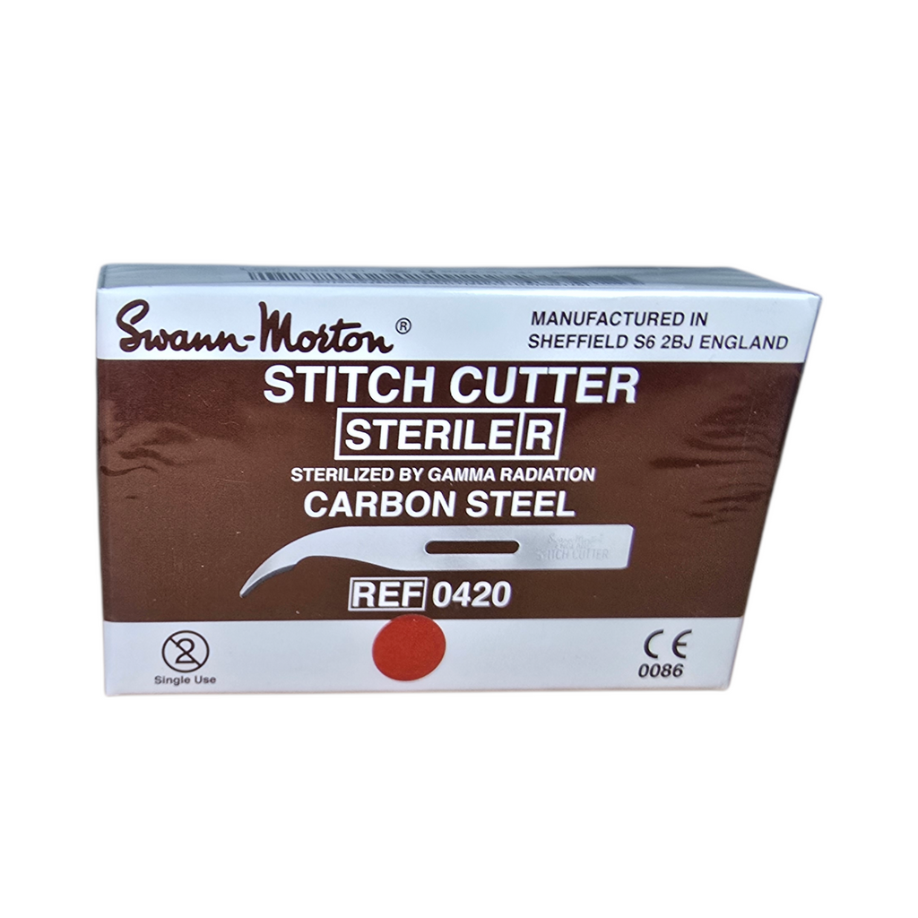 Swann Morton Standard Stitch Cutter, Carbon Steel Sterile Blades (Pack of 100)
