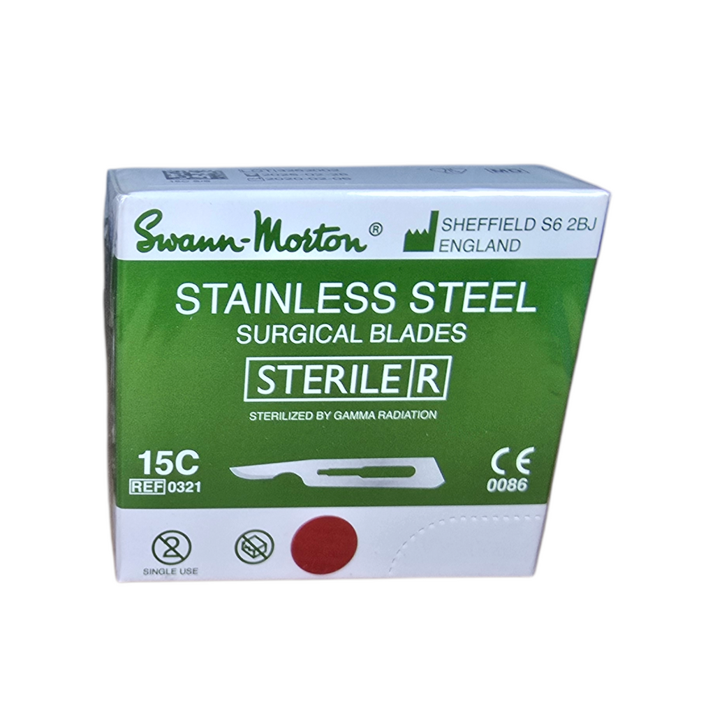 Swann Morton Sterile Surgical Scalpel Blade No.15C – Sterile Surgical Blades (Pack of 100)