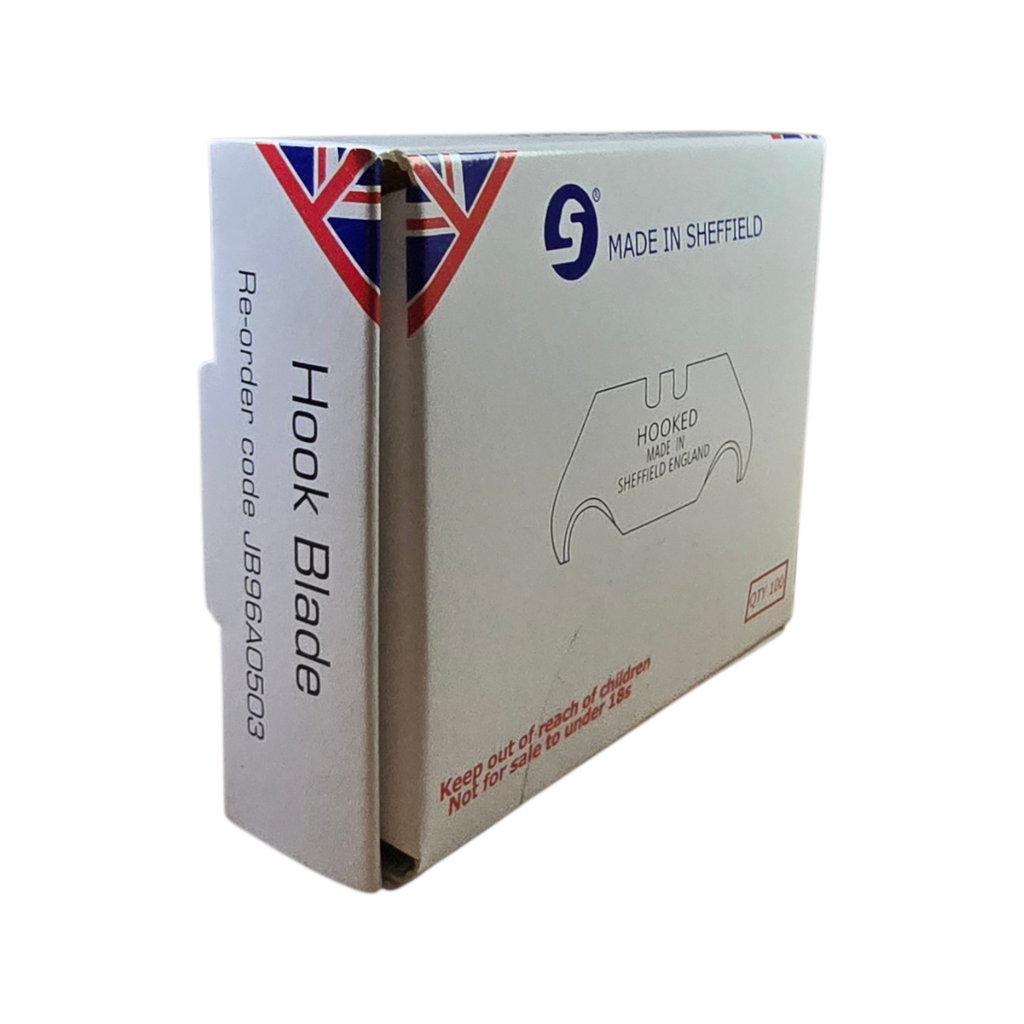 100 x Jewel Hooked Utility Blades Carpet Knife – Premium Quality – Made in Sheffield, England