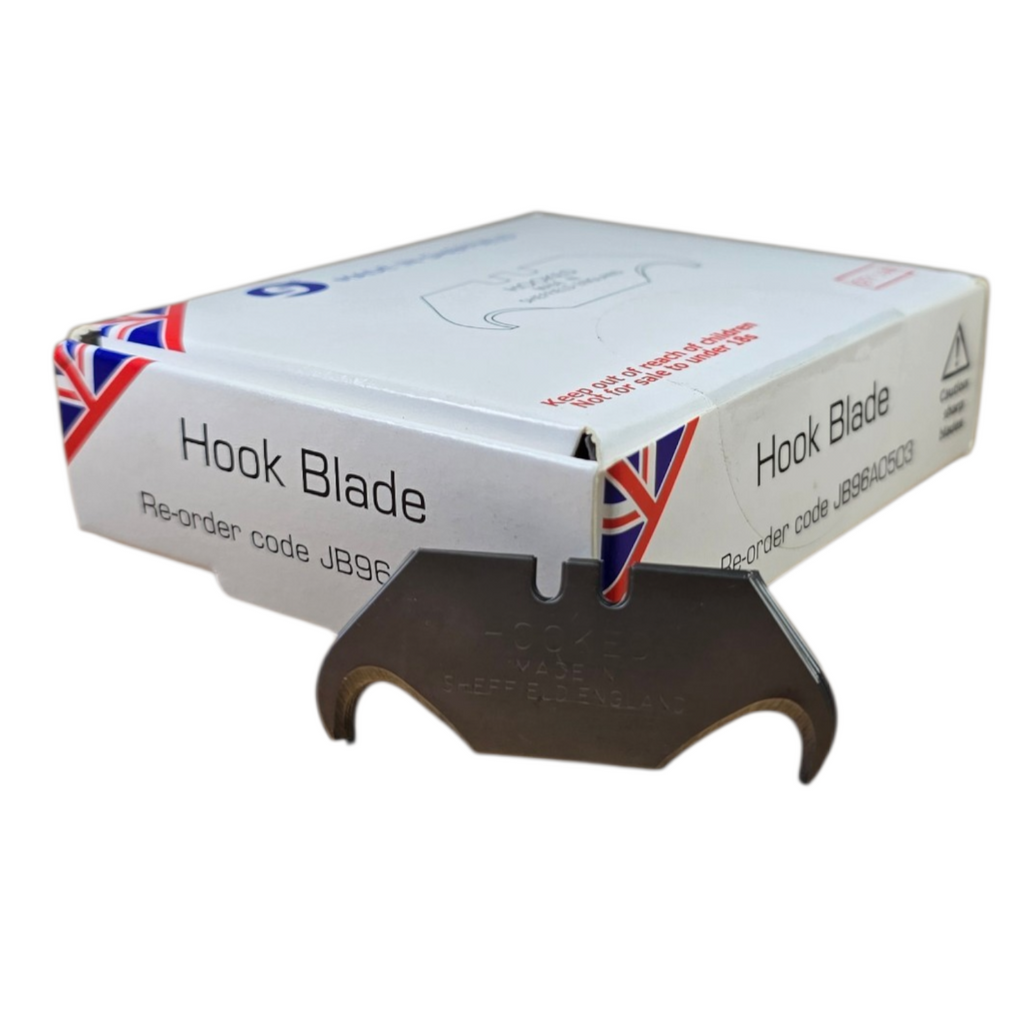 100 x Jewel Hooked Utility Blades Carpet Knife – Premium Quality – Made in Sheffield, England