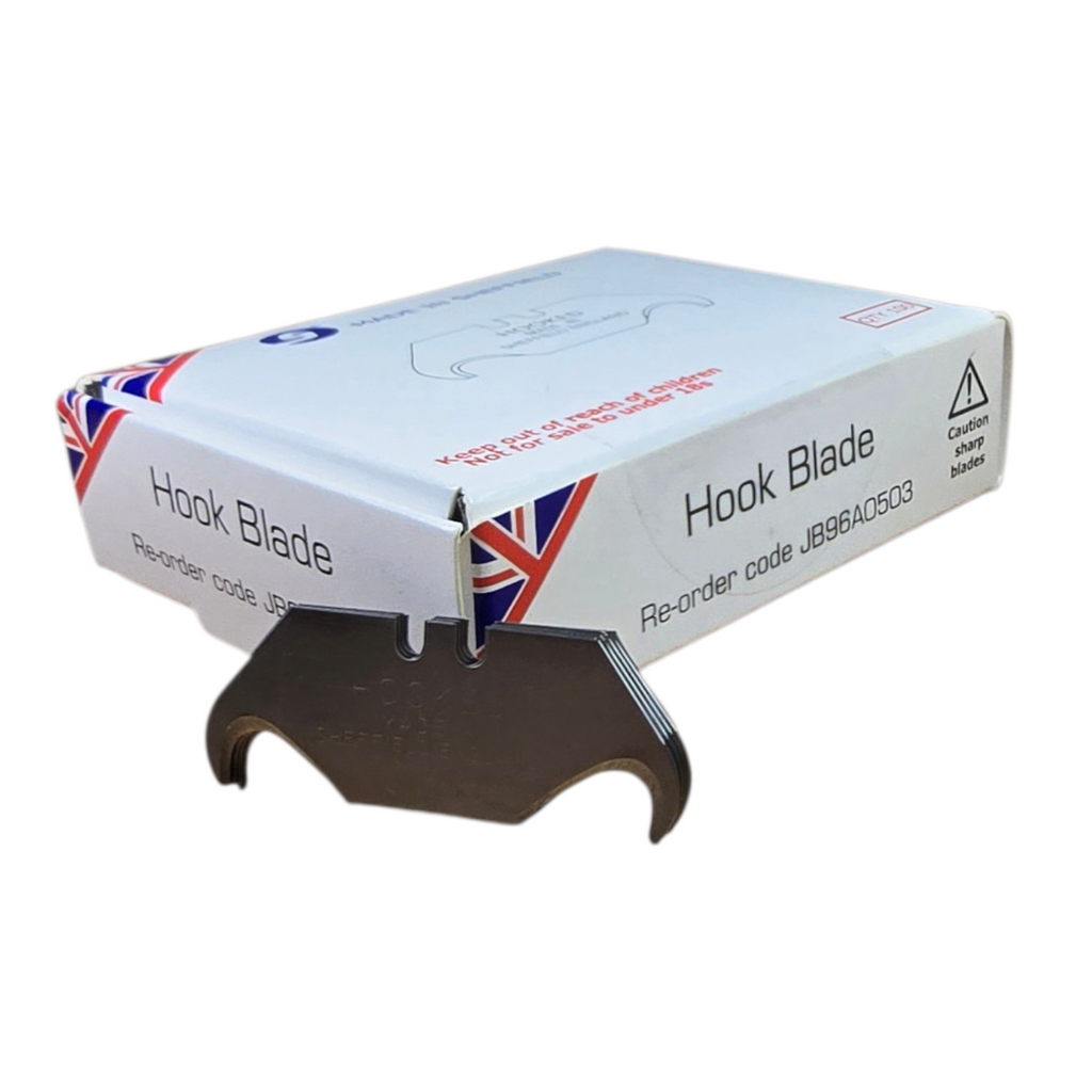 100 x Jewel Hooked Utility Blades Carpet Knife – Premium Quality – Made in Sheffield, England