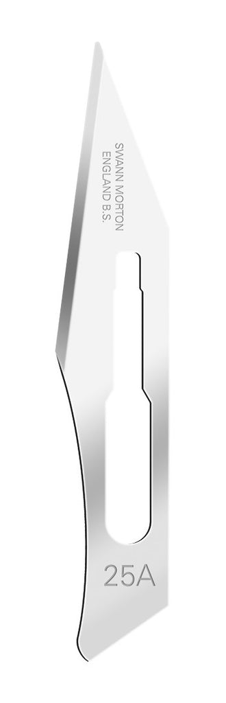 100 x Swann Morton Non Sterile Blades No.25A Carbon Steel  – Craft, Arts, Model Making, Card Design