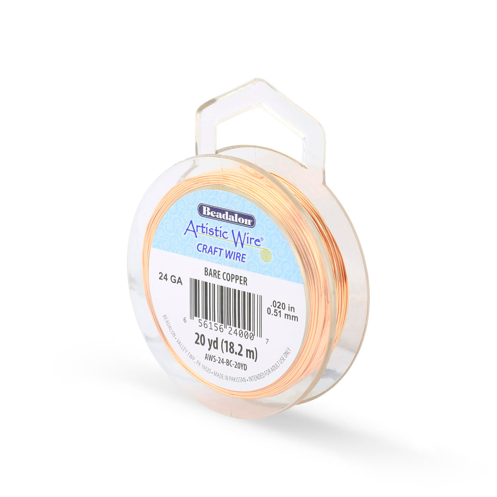 Artistic Wire Bare Copper Craft Wire, 24 Gauge / 20 yd