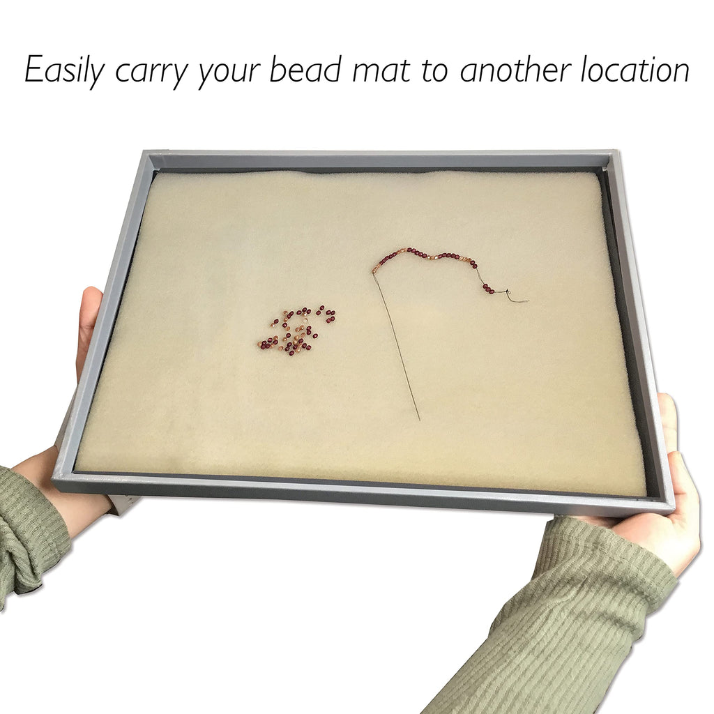 Bead Mat Tray by The Beadsmith, Portable Jewellery Making Work Surface, Beading Project Organizer, Lightweight Craft Tray for Seed Beads