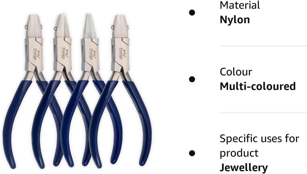 Nylon Jaw Flat Nose, Round Nose, Chain Nose and Round/Flat Nose Pliers Jewellery Tools with Free Replacement Jaws PTL®