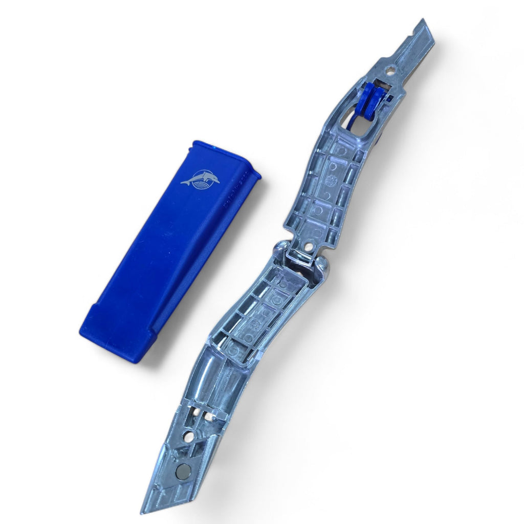 Dolphin 2000 Blue Quick Release Carpet Cutting Knife Handle with Holster, No Blades Included