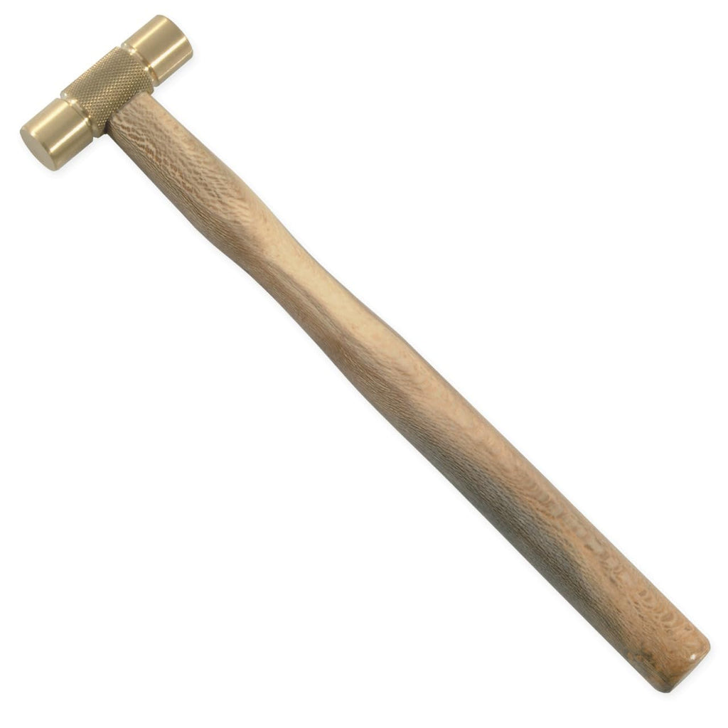 Mini Brass Jewellery Hammer, 100g Yellow Plastic Handle, 22cm Delicate Shaping & Riveting Tool