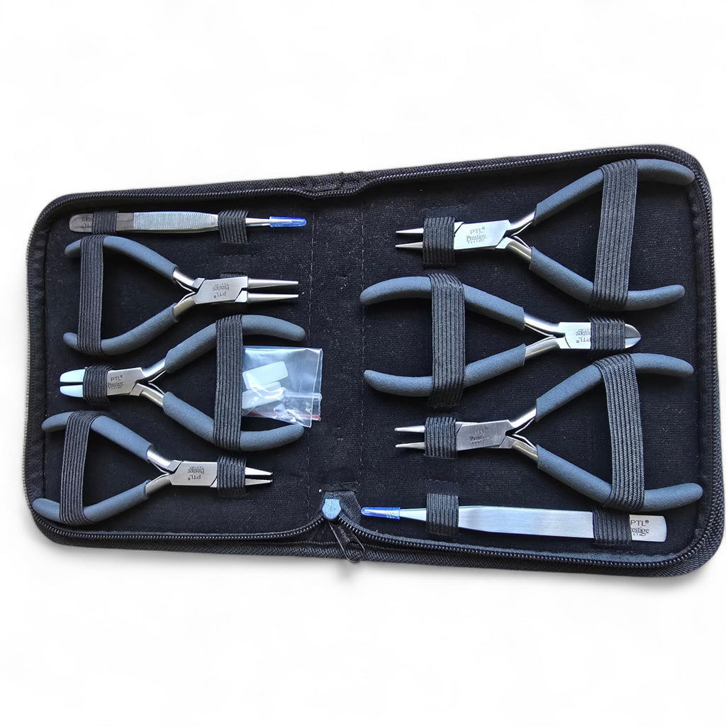 8-Piece Jewellery Making Pliers Set with Nylon Jaw & Zipper Case