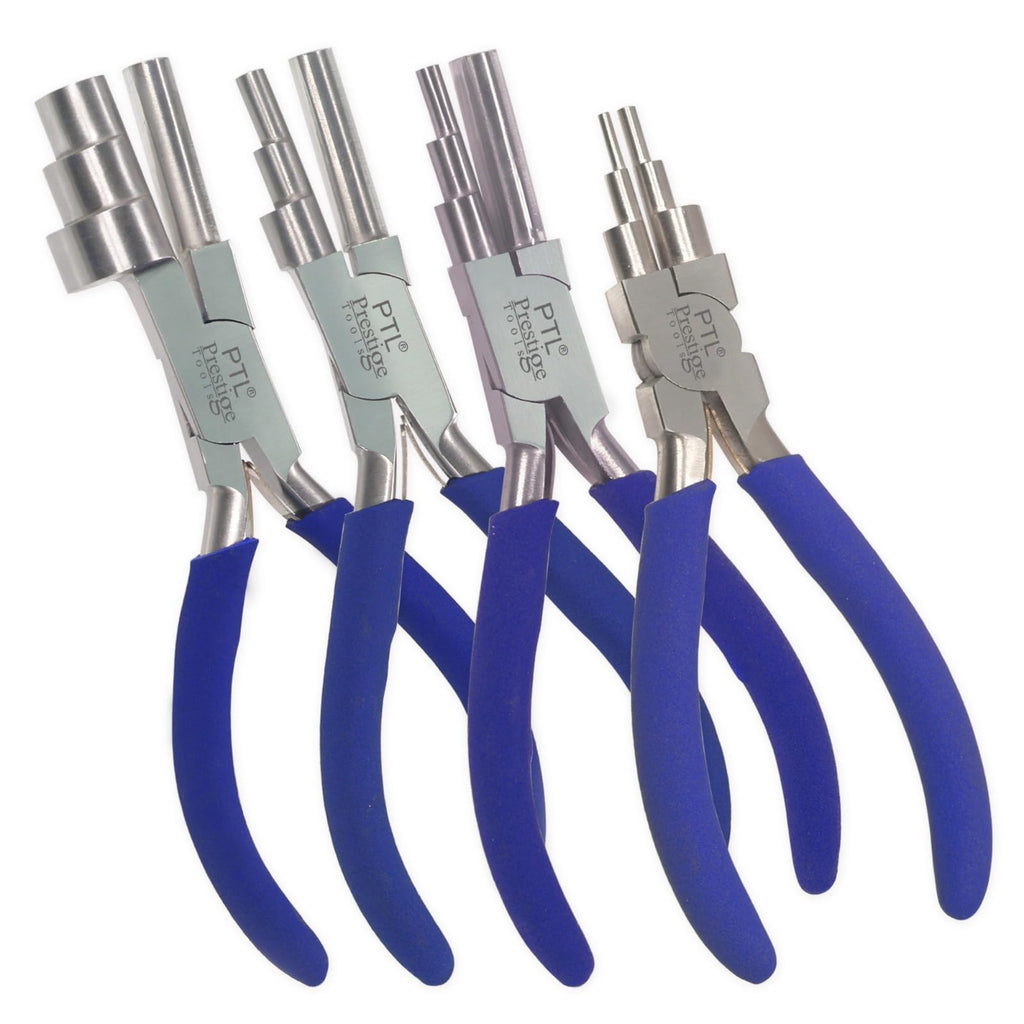 Wire Bending Pliers Set of 4, Multisize Wrap & Tap Bail Making Looping Pliers, Round Nose Jewellery Making Kit