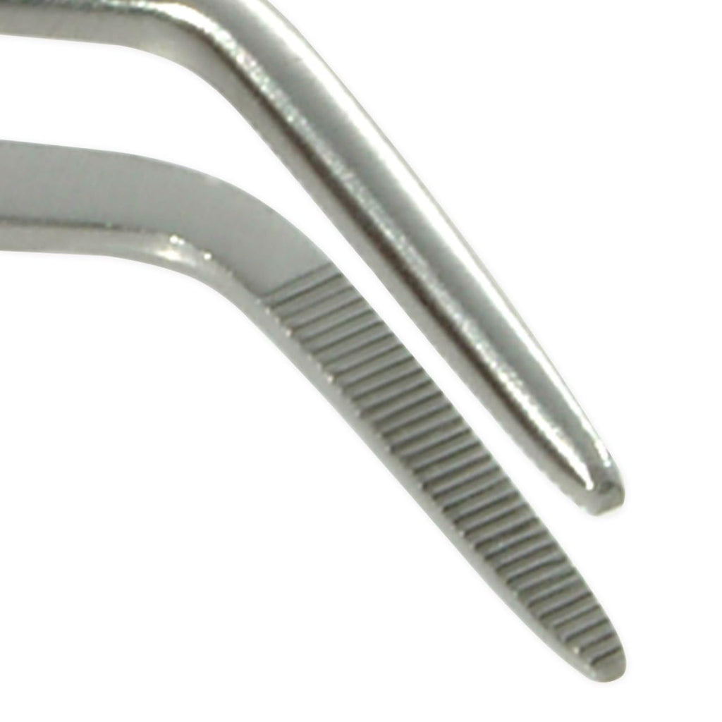 Sewing Machine Curved Serrated Tweezers Embroidery Hobby Crafting Doll Making Angled Overlock Tweezers