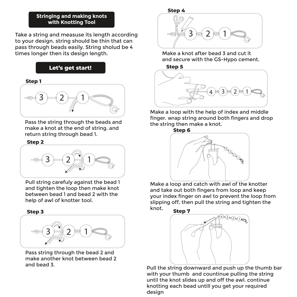 Pearl Knotting Tool – Bead Knotter with Stainless Steel Tips & Ergonomic Handle for Jewelry Making