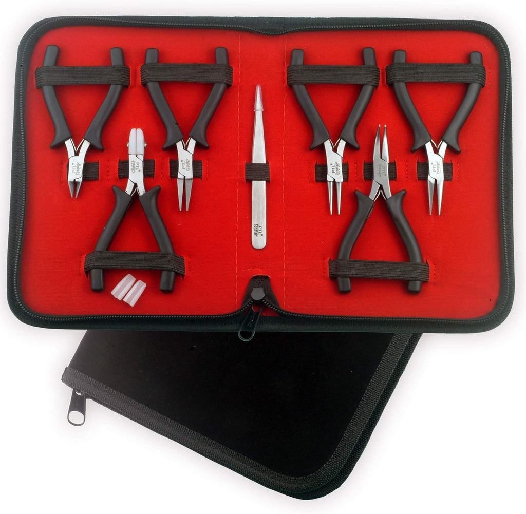 Mini Pliers Set, Blue Beading Tools Kit with Nylon Jaw for Jewellery Making & Crafts