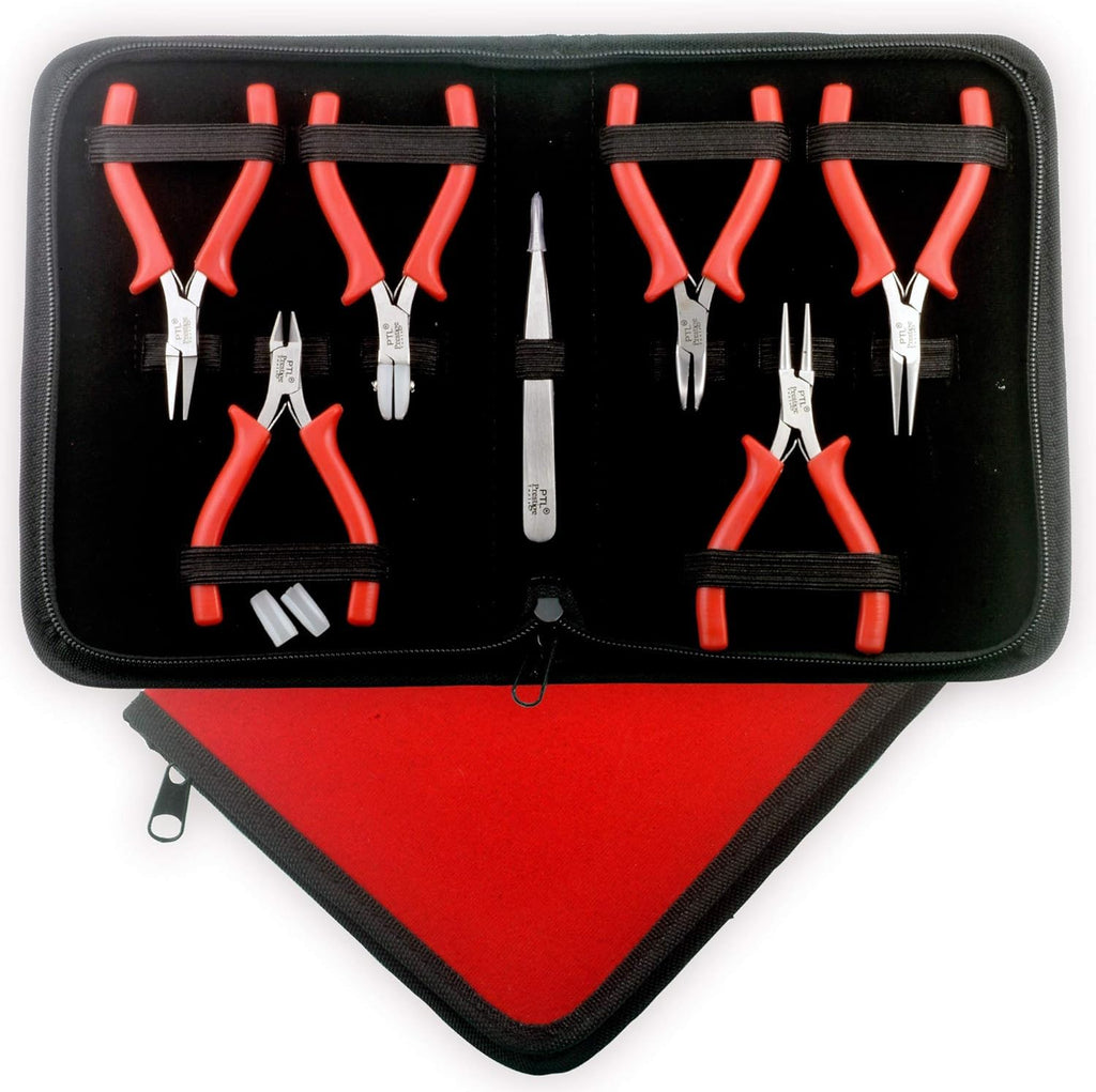 Mini Pliers Set, Blue Beading Tools Kit with Nylon Jaw for Jewellery Making & Crafts