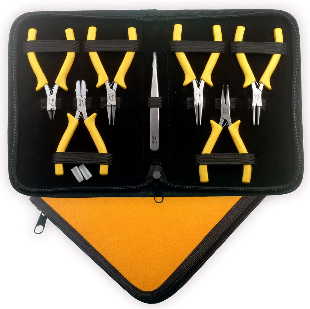 Mini Pliers Set, Blue Beading Tools Kit with Nylon Jaw for Jewellery Making & Crafts