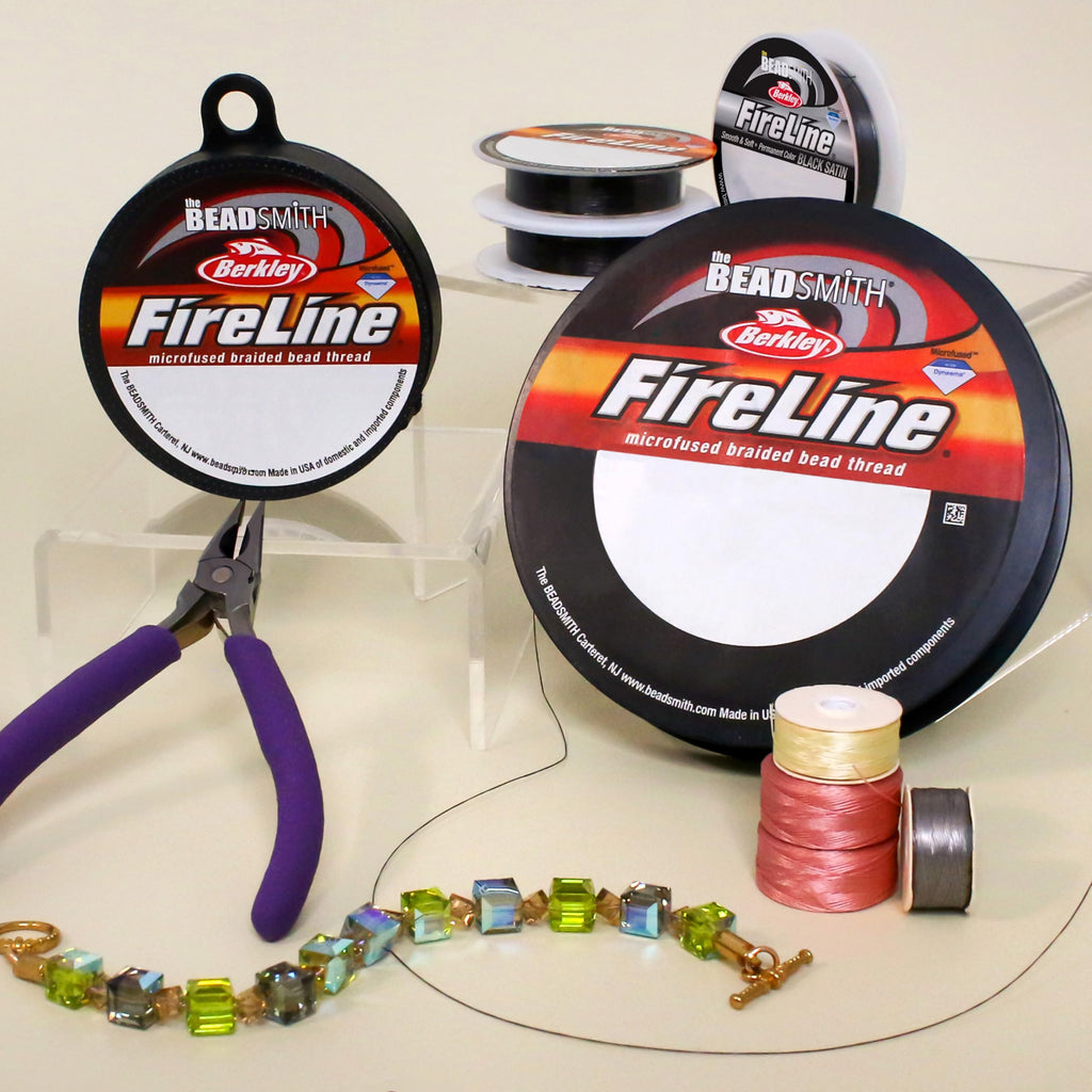 Beadsmith Fireline Braided Thread – 4lb. Test, 005”/.12mm Diameter, 50 Yard Spool, Crystal