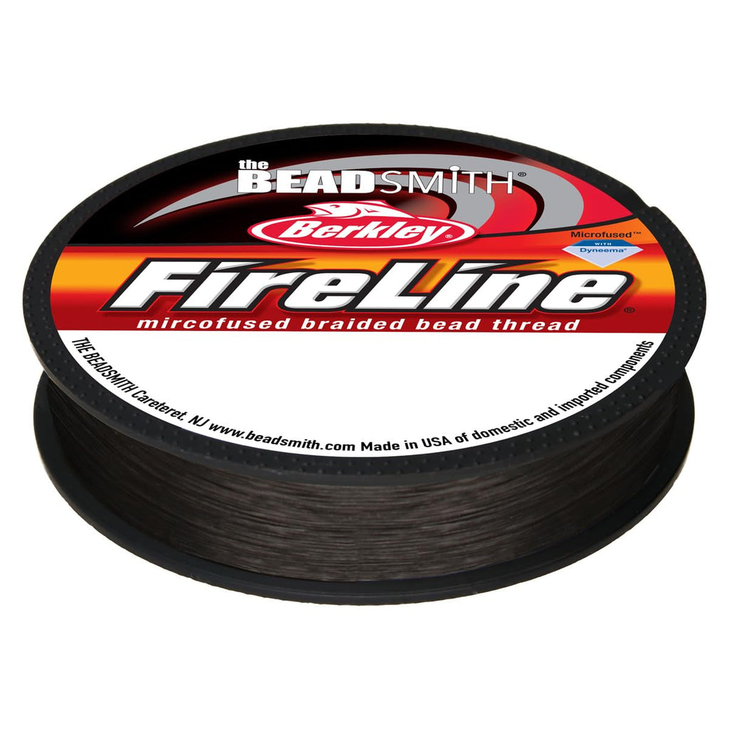 Beadsmith 8lb Berkley Fireline Braided Bead Thread, 0.007" / 0.17mm, Smoke Grey, 50 Yard Spool for Jewelry Making & Bead Weaving