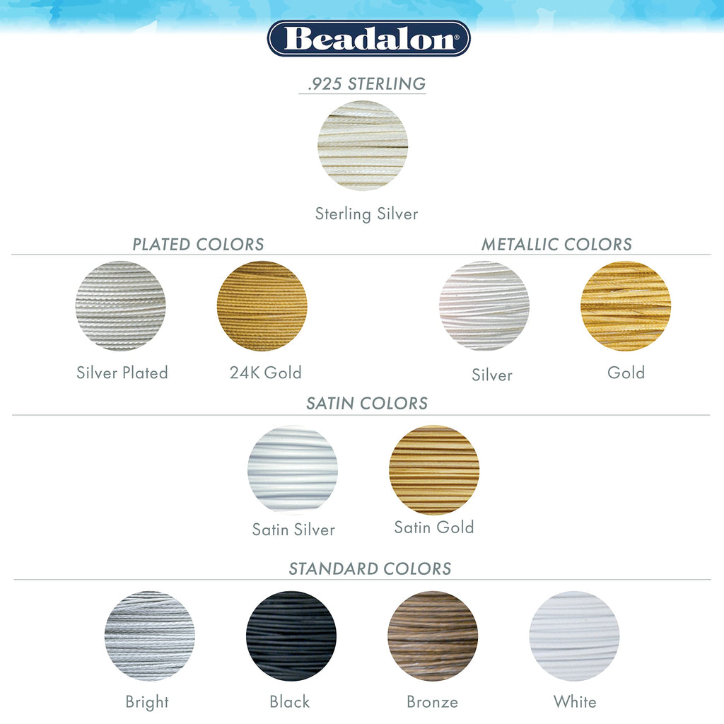 Beadalon Silver Plated Stringing Wire 49-Strand .024-inch x 10'-Silver-Plated