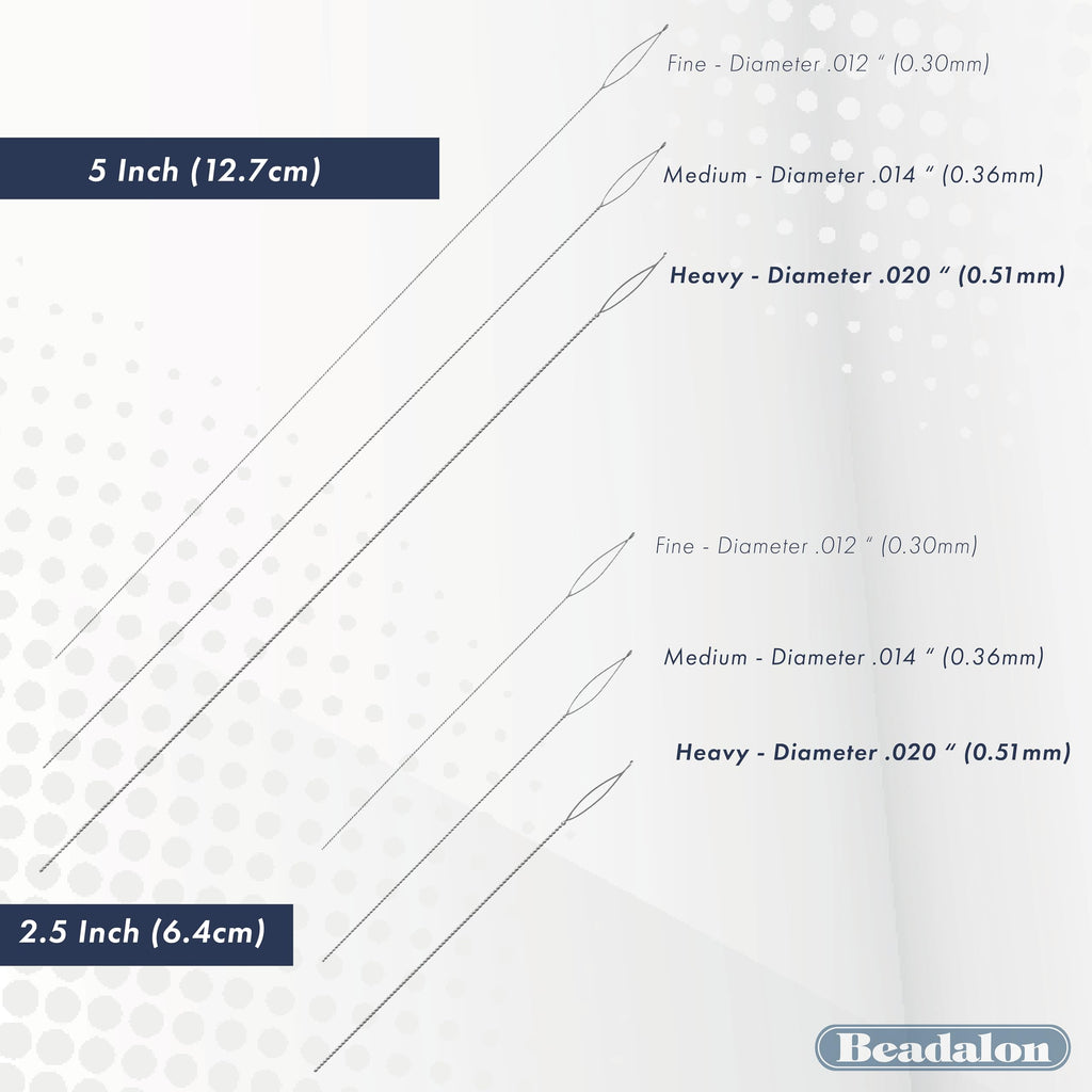 Beadalon 2.5-inch Fine Collapsible Eye Needles, Pack of 4