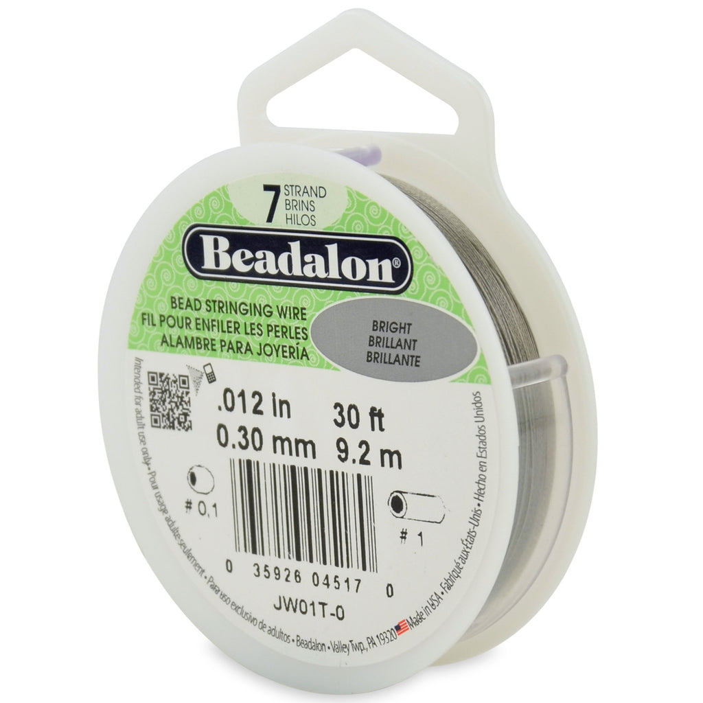 Beadalon 7-Strand 0.012" (0.30 mm) 30 ft (9.1 m) Bright Bead Stringing Wire.012