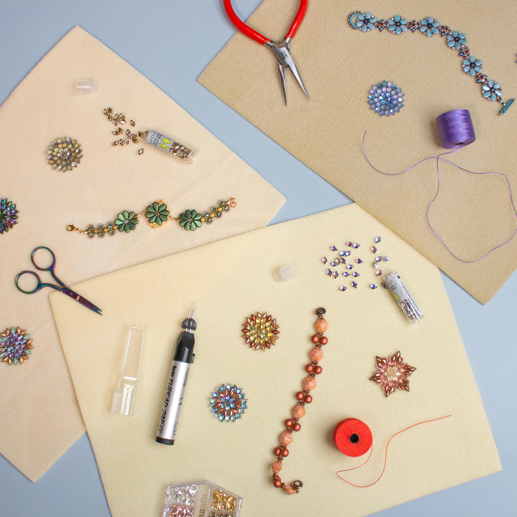 Beadsmith Beading Mats Set 3 Pack – Double Sided 11x14 Stringing Mats