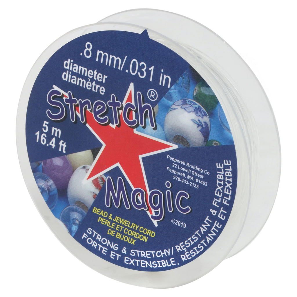 Stretch Magic Elastic Beading Cord – Clear Color, 0.8mm in Diameter, 5-Meter (16.4 ft)