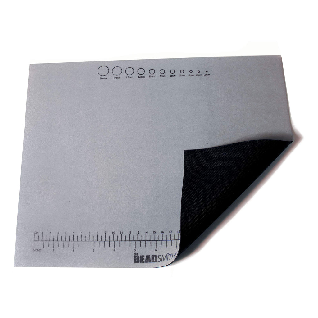 Beadsmith Non-Slip Treasure Beading Mat – 11 x 14 Inch Padded Work Surface with Rubber Base & Measurement Guides
