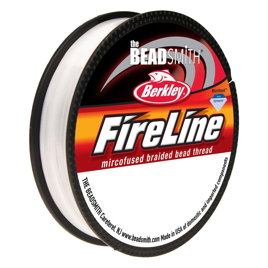 The Beadsmith Fireline by Berkley 10lb Micro-Fused Braided Thread, 0.008”/0.20mm, 50yd Spool, Crystal Clear for Bead Weaving Jewelry Making