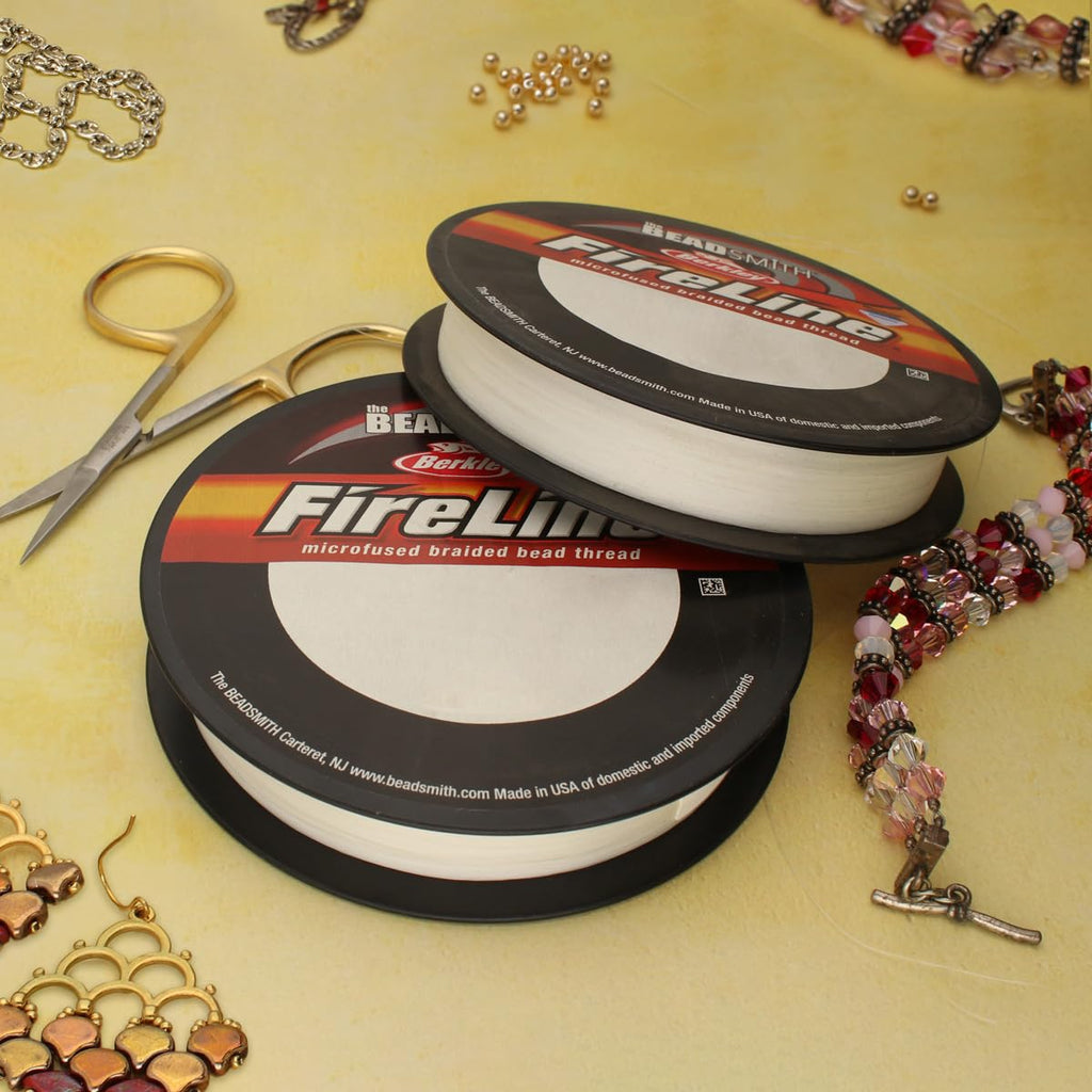 Beadsmith FireLine by Berkley 6lb Crystal Braided Thread, 0.006”/0.15mm, 125 Yard Spool for Jewellery Making & Bead Weaving
