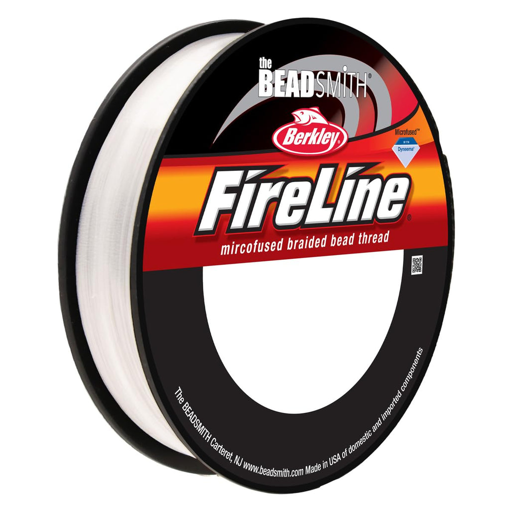 Beadsmith FireLine by Berkley 6lb Crystal Braided Thread, 0.006”/0.15mm, 125 Yard Spool for Jewellery Making & Bead Weaving