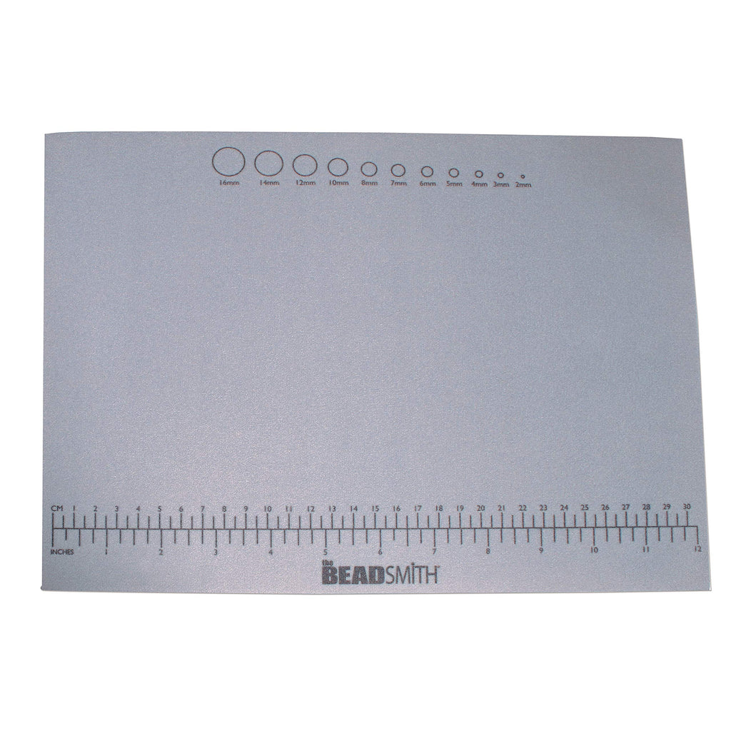 Beadsmith Non-Slip Treasure Mat, 12.5" x 9.25", Rubber Base with Padded Surface & Laser Printed Measurements
