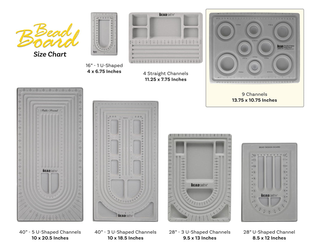 The Beadsmith Elements Bracelet & Anklet Design Bead Board – 10.75 x 13.75 Inches – Removable Transparent Cover – Flocked Surface, Multiple Channels & Printed Ruler – for Jewelry Making