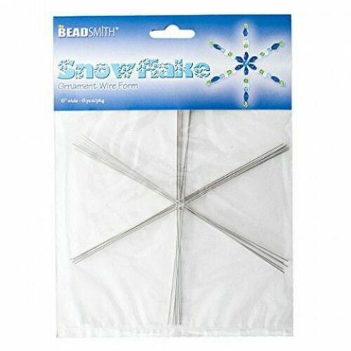 Beadsmith Snowflake 6" Wide Ornament Wire Form, 6 piece, Jewellery making Tool, Art & Craft Tool, Project Work, Hobby Craft Tool