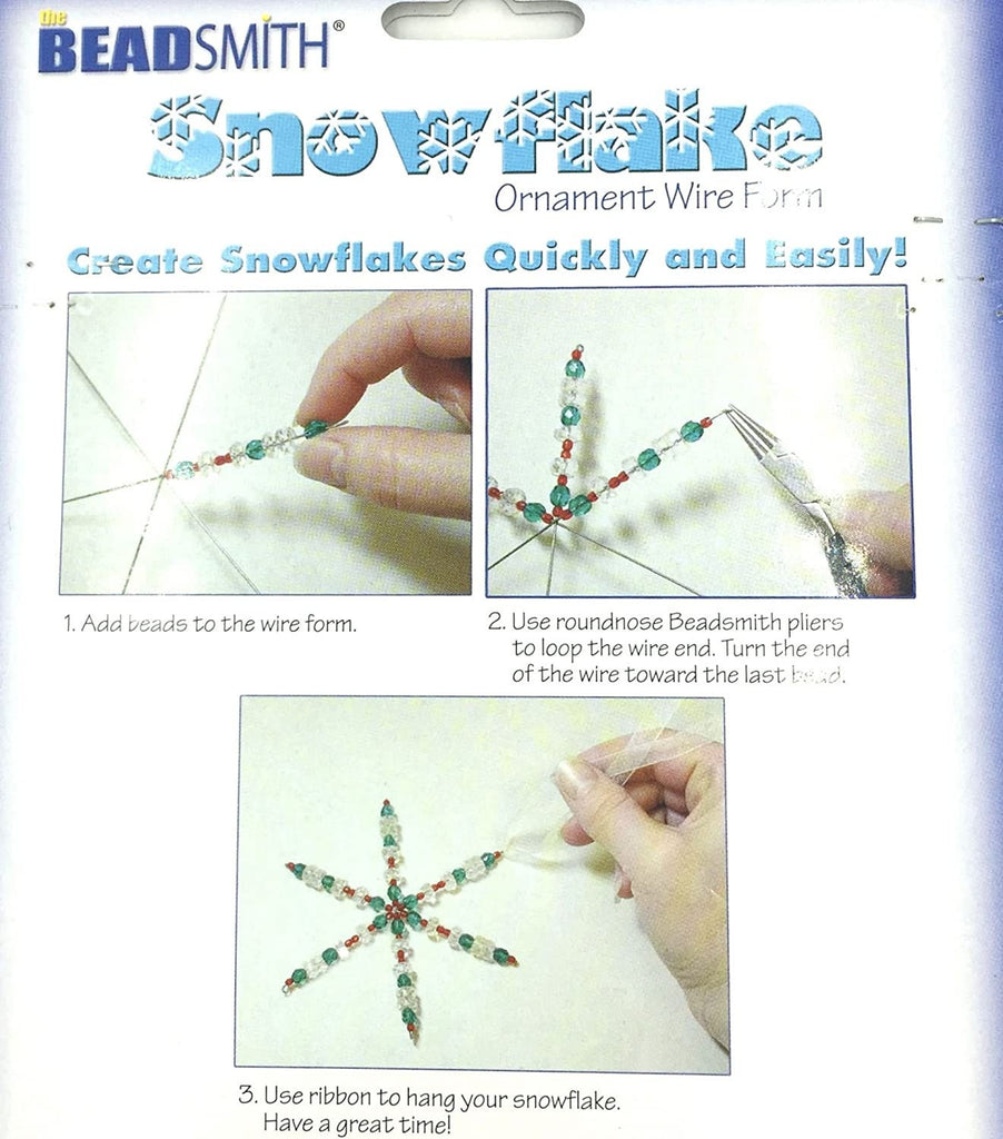 Beadsmith Snowflake 6" Wide Ornament Wire Form, 6 piece, Jewellery making Tool, Art & Craft Tool, Project Work, Hobby Craft Tool