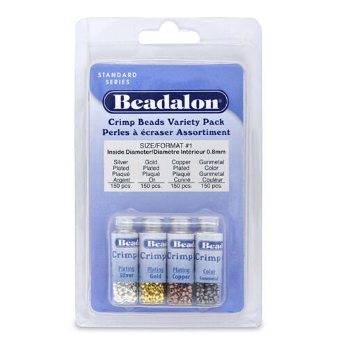 Beadalon Crimp beads Variety Pack Size#1 (1.3mm)Assorted Colour 600-Pices, Jewellery Making tool, Art & Craft Tool, Hobby Craft Tool