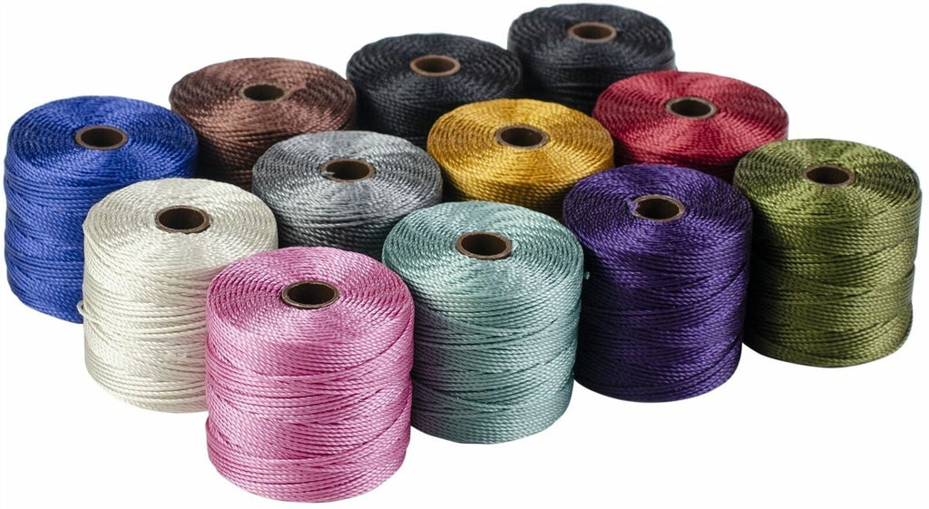 Beadsmith S-Lon Beading Cord Set – 12 Multi-Coloured Spools
